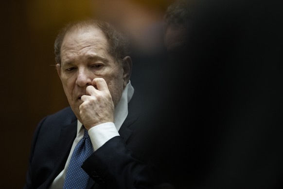 Former film producer Harvey Weinstein appears in court at the Clara Shortridge Foltz Criminal Justice Center in Los Angeles, Calif., on Tuesday, Oct. 4 2022. (Etienne Laurent/Pool Photo via AP)