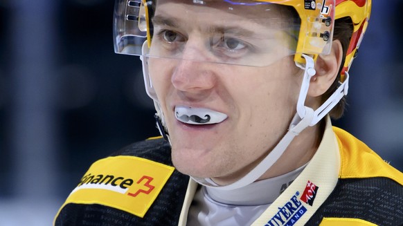 Der PostFinance Top Scorer Killian Mottet, beim Eishockey Meisterschaftsspiel der National League A zwischen den HC Fribourg Gotteron und dem HC Ajoie, am Freitag, 8. Oktober 2021, in der BCF Arena in ...