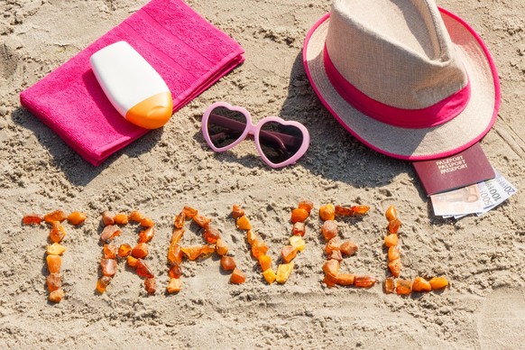 Valuables such as money on the beach