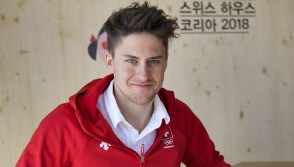 Roman Furger of Switzerland poses during a media conference of the Swiss Cross Country ski team in the House of Switzerland at the XXIII Winter Olympics 2018 in Pyeongchang, South Korea, on Monday, February 12, 2018. (KEYSTONE/Jean-Christophe Bott)