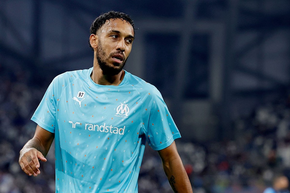 MARSEILLE, FRANCE - SEPTEMBER 30: Pierre Emerick Aubameyang of Olympique Marseille during the UEFA Champions League match between Olympique Marseille v Ajax at the Stade Vélodrome on September 30, 202 ...