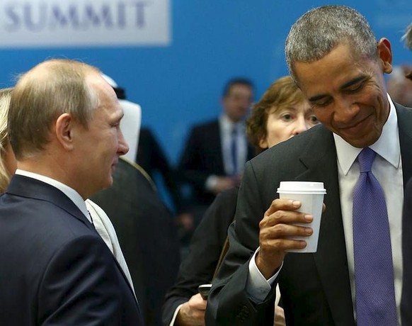 Plaudern wieder zusammen: Wladimir Putin und Barack Obama am G-20-Gipfel in Antalya.<br data-editable="remove">
