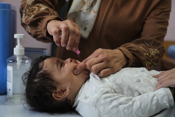 Palestinian children under age 3 receive vaccinations provided by UNICEF and Palestinian Red Crescent at a health center in Gaza City, Sunday, Nov. 9, 2025. (AP Photo/Jehad Alshrafi)
Israel Palestinia ...