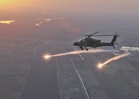Moderne Kriegsmaschine: Ein Apache-Helikopter.&nbsp;