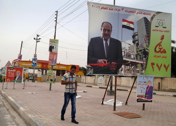 Wahlplakat mit dem Konterfei von al-Maliki.