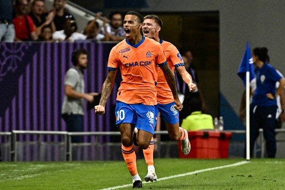 Joie du 1er et 2eme but Mason Greenwood om FOOTBALL : Toulouse vs Marseille - 2eme Journee de Ligue 1 McDonald S - Toulouse - 31/08/2024 ThierryBreton/Panoramic PUBLICATIONxNOTxINxFRAxBEL