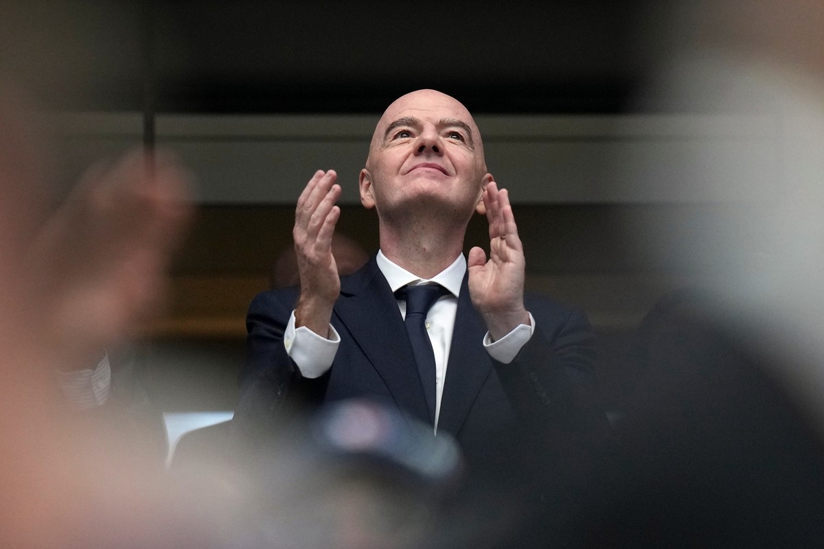 KEYPIX - FIFA president Gianni Infantino is seen prior to the World Cup semifinal soccer match between France and Spain in Arlington, Texas, near Dallas, Tuesday, July 14, 2026. (AP Photo/Eric Gay)