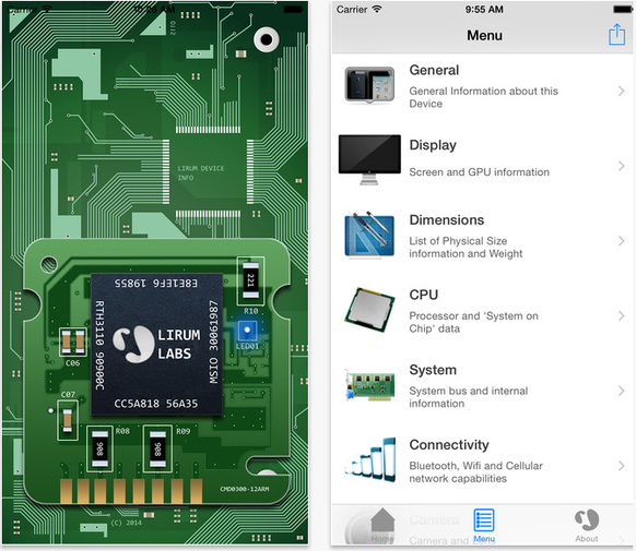 Die App Lirum Device Info Lite zeigt an, welche Hardware im iPhone verbaut ist.