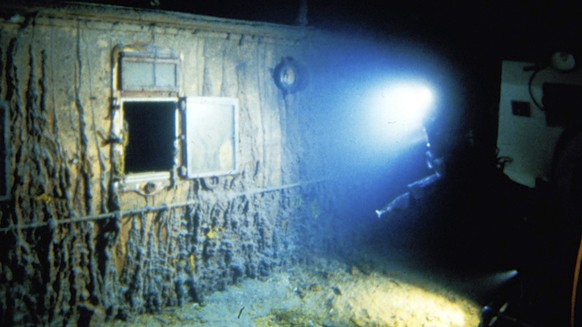 This image provided by the Woods Hole Oceanographic Institution shows the deck of Titanic 12,500 feet (3.8 kilometers) below the surface of the ocean, 400 miles (640 kilometers) off the coast of Newfo ...