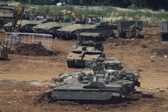 Israeli troops gather on the border with Lebanon in northern Israel, Tuesday, June 2, 2026. (AP Photo/Ariel Schalit)
Israel Lebanon Iran War
