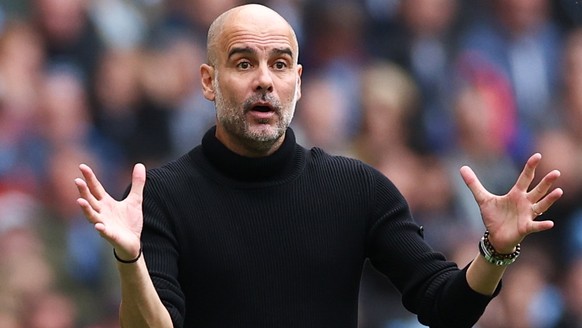 epa10879119 Manchester City manager Pep Guardiola during the English Premier League soccer match between Manchester City and Nottingham Forest in Manchester, Britain, 23 September 2023. EPA/ADAM VAUGH ...