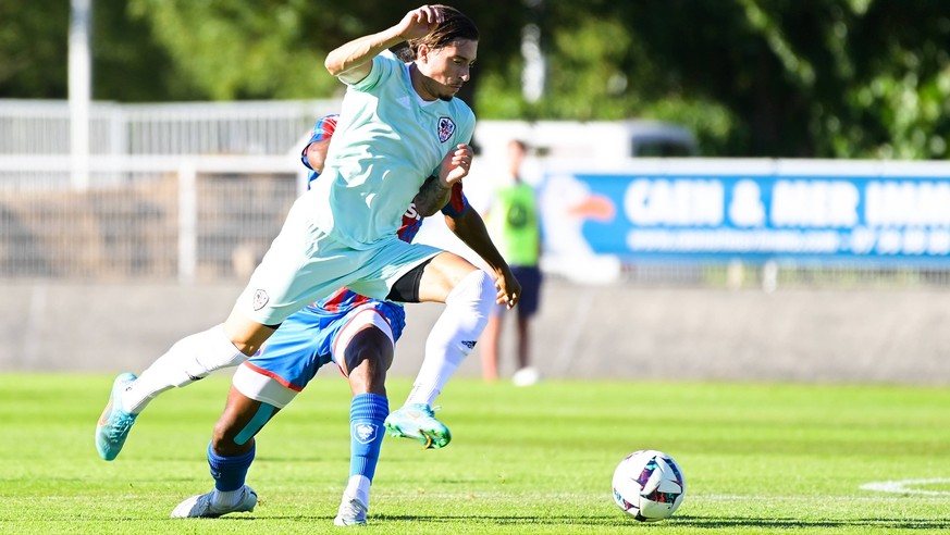 IMAGO / PanoramiC

Mohamed Iyad ( 26 - Caen ) - Kevin Spadanuda ( 27 - Ajaccio ) - FOOTBALL : Caen vs Ajaccio - Amical - 09/07/2022 FedericoPestellini/Panoramic PUBLICATIONxNOTxINxFRAxITAxBEL