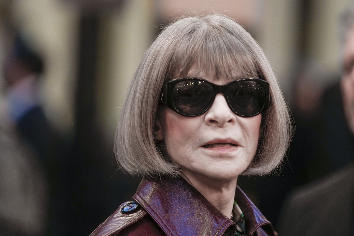 Anna Wintour arrives for the unveiling of the Tod's women's Fall-Winter 2024-25 collection in Milan, Italy, Friday, Feb. 23, 2024. (AP Photo/Luca Bruno)
