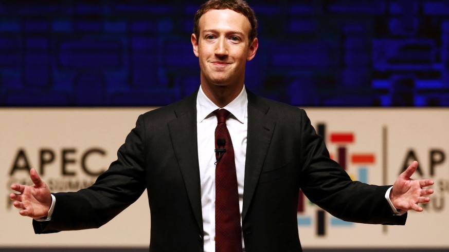 Mark Zuckerberg gestures while addressing the audience during a meeting of the APEC (Asia-Pacific Economic Cooperation) CEO Summit in Lima, Peru, November 19, 2016. REUTERS/Mariana Bazo/File Photo