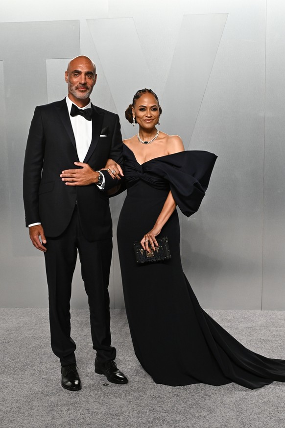 Ava DuVernay, right, arrives with a guest at the Vanity Fair Oscar Party on Sunday, March 15, 2026, at the Los Angeles County Museum of Art in Los Angeles. (Photo by Evan Agostini/Invision/AP)
Ava DuV ...