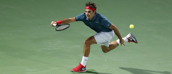 Federer in Aktion gegen Novak Djokovic.&nbsp;