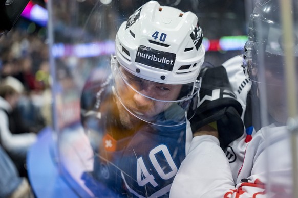 Andreas Wingerli (EVZ) in action during the Champions Hockey League game between Switzerlands EV Zug and Czech HC Sparta Prague on Wednesday, 12. November 2025 at the OYM Hall in Zug. (KEYSTONE/Claudi ...