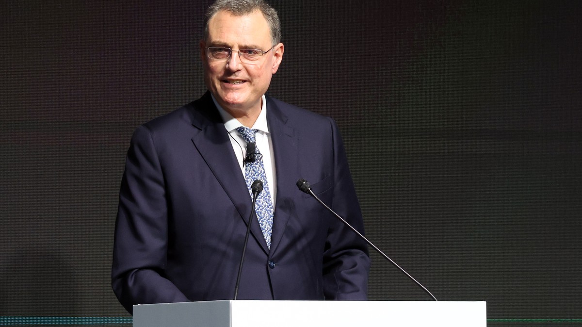 epa11378575 Thomas Jordan, head of the Swiss National Bank, delivers a keynote speech during the Bank of Korea's annual conference at its headquarters in Seoul, South Korea, 30 May 2024. EPA/YONH ...