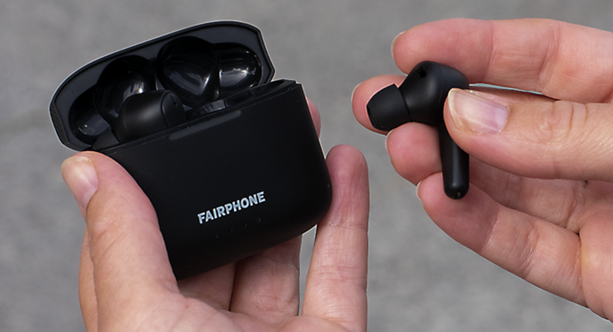 Die Fairphone True-Wireless-Kopfhörer mit aktiver Geräuschunterdrückung (ANC) kosten rund 100 Franken.