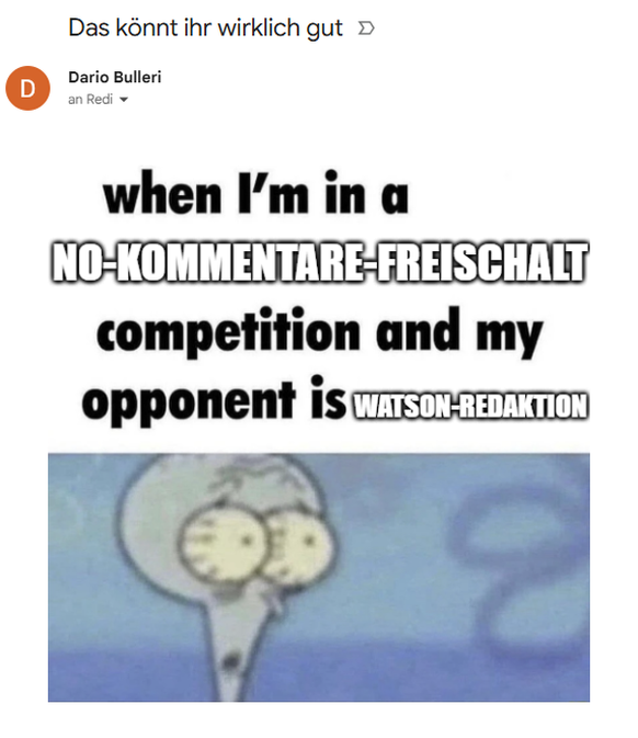 Darios Kommentar Mails zur fröhlichen Freischaltung