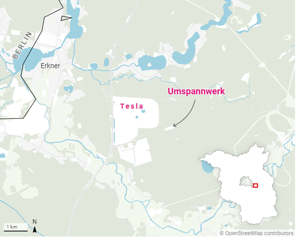 The Tesla factory is located in the east of Berlin.