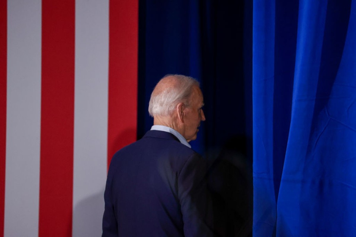 LAS VEGAS, NEVADA - MARCH 19: US President Joe Biden walks off stage after speaking at Stupak Community Center on March 19, 2024 in Las Vegas, Nevada. Biden delivered remarks on making affordable hous ...