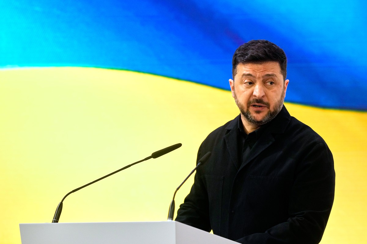 Ukraine's President Volodymyr Zelenskyy addresses the audience during a session at the Munich Security Conference in Munich, Germany, Saturday, Feb. 14, 2026. (AP Photo/Michael Probst)
Volodymyr  ...