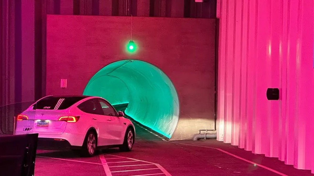 Einfahrt in den Vegas Loop: 50 Millionen US-Dollar soll der kurze Tunnel gekostet haben.