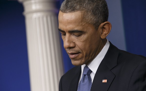 Barack Obama bei der Pressekonferenz: «Wir werden antworten».