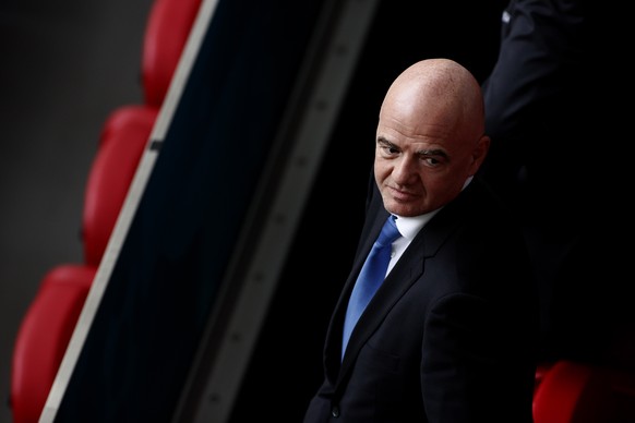 FIFA Secretary General Gianni Infantino is seen before the Euro 2020 soccer championship group C match between Netherland and Austria, at Johan Cruyff Arena Arena in Amsterdam, Thursday, June 17, 2021 ...