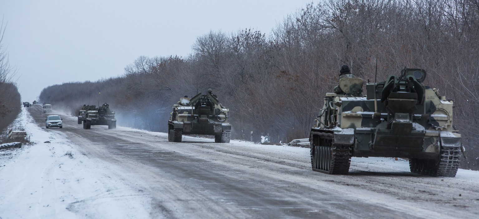 Ukrainische Soldaten bei&nbsp;Debalzewo: Kein Abzug der Waffen.