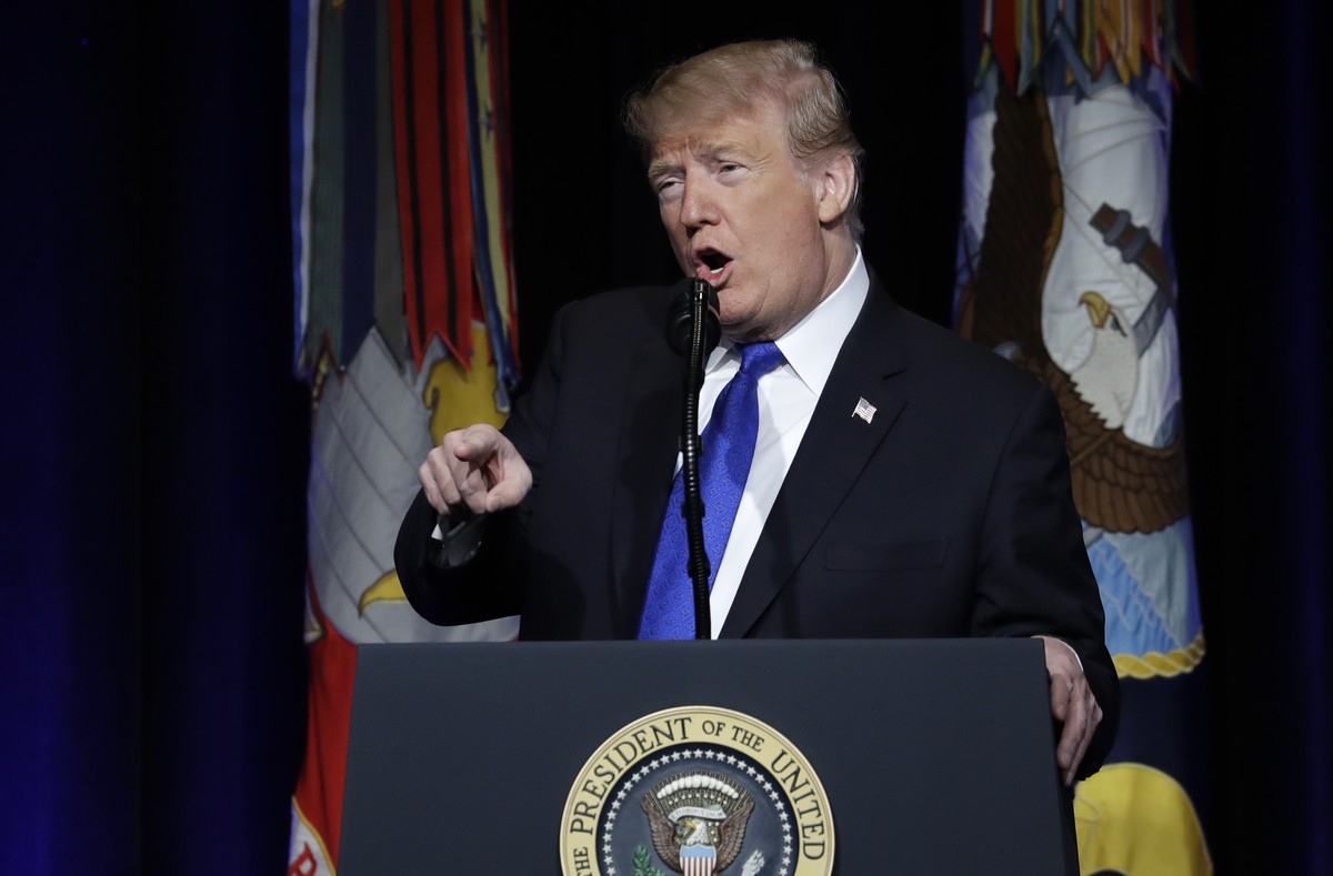 President Donald Trump speaks about American missile defense doctrine, Thursday, Jan 17, 2019, at the Pentagon. (AP Photo/ Evan Vucci)