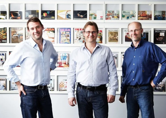 Sind nicht mehr die Reichsten der Schweiz: Jonas, Mathias und Peter Kamprad (von links nach rechts).