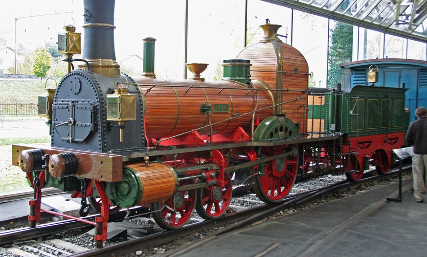 Nachbau der SNB Lokomotive Nr. 1 «Limmat» von 1847 (Bild von 2006)