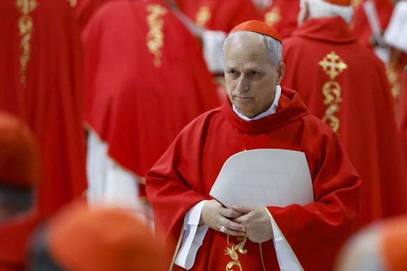 KEYPIX - epa12065599 Cardinal Robert Prevost attends the Fifth Novemdiale Mass in memory of late Pope Francis in Saint Peter&#039;s Basilica, Vatican City, 30 April 2025. Pope Francis passed away on E ...