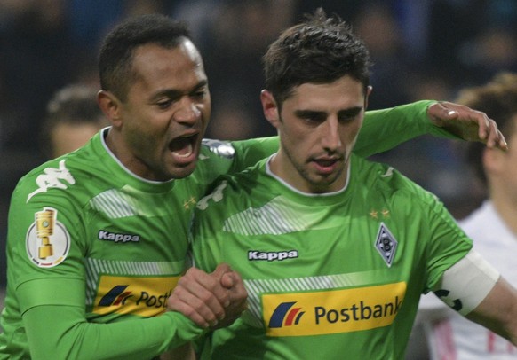 Football Soccer - HSV Hamburg v Borussia Moenchengladbach - German Cup (DFB Pokal) - Volkspark Stadium Hamburg, Germany - 1/3/17 - Borussia Moenchengladbach&#039;s Raffael celebrates a penalty shot go ...