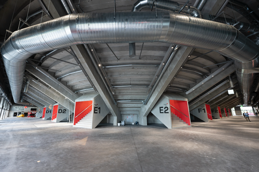 Der Eingangsbereich des neuen ZSC-Stadions Swiss Life Arena in Altstetten.