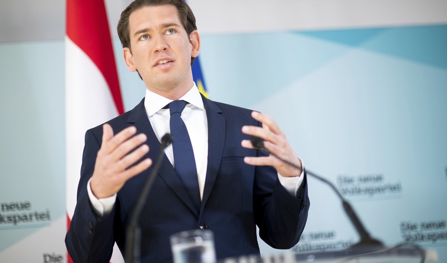 Austrian Chancellor Sebastian Kurz, of the Austrian People&#039;s Party, OEVP, addresses the media during a news conference in Vienna, Austria, Monday, May 20, 2019. Austrian Chancellor Sebastian Kurz ...