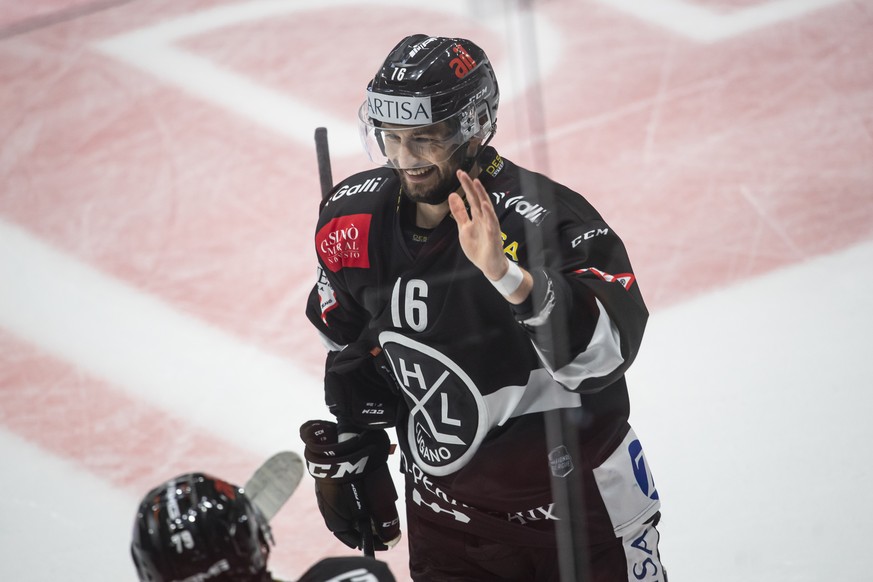 Lugano&#039;s player Raphael Herburger during the preliminary round game of National League Swiss Championship between HC Lugano and HC Ajoie at the ice stadium Corner Arena, on Tuesday, 26 October 20 ...