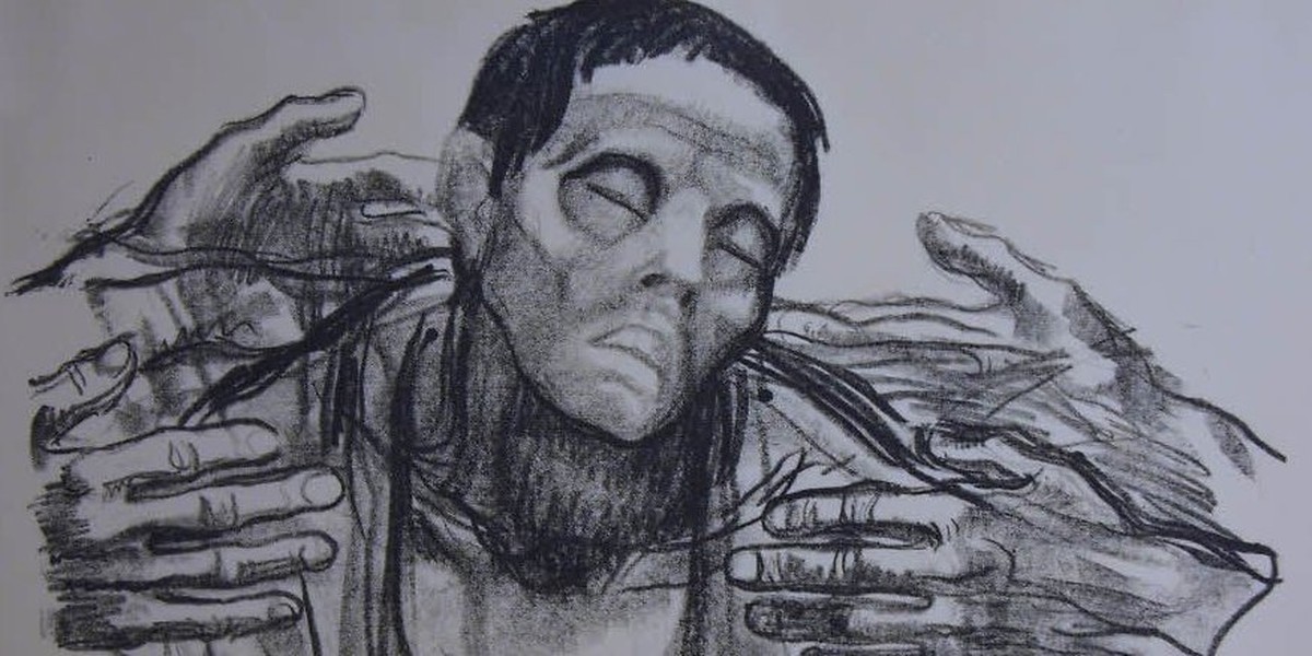 Käthe Kolwitz' Plakat «Helft Russland», 1921. Die Hungersnot in Sowjetrussland war so schlimm, dass auch Fälle von Kannibalismus auftraten.