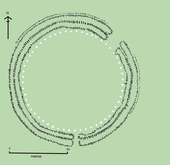 Stonehenge I: Graben, Wall und die «Aubrey-Löcher».