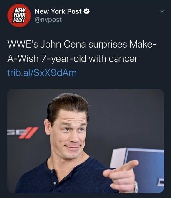 Â«Wrestler John Cena Ã¼berrascht 7-JÃ¤hrige mit Krebs. Â»