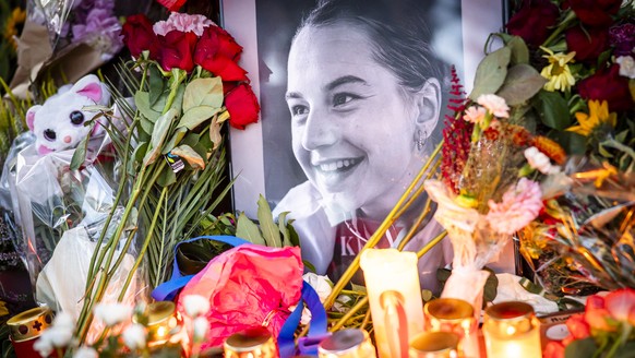 The makeshift memorial for Muriel Furrer from Switzerland, who died after a cycling crash during the 2024 UCI Road and Paracycling Road World Championships in Zurich, Switzerland, is seen on September ...