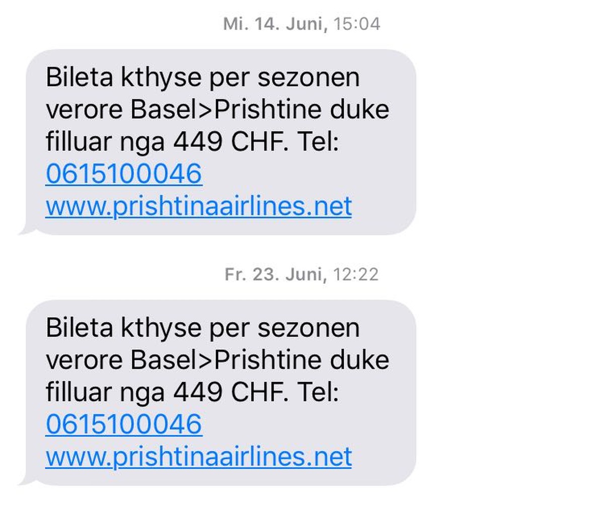 Mit solchen SMS werben die Betrüger ihre Opfer an.