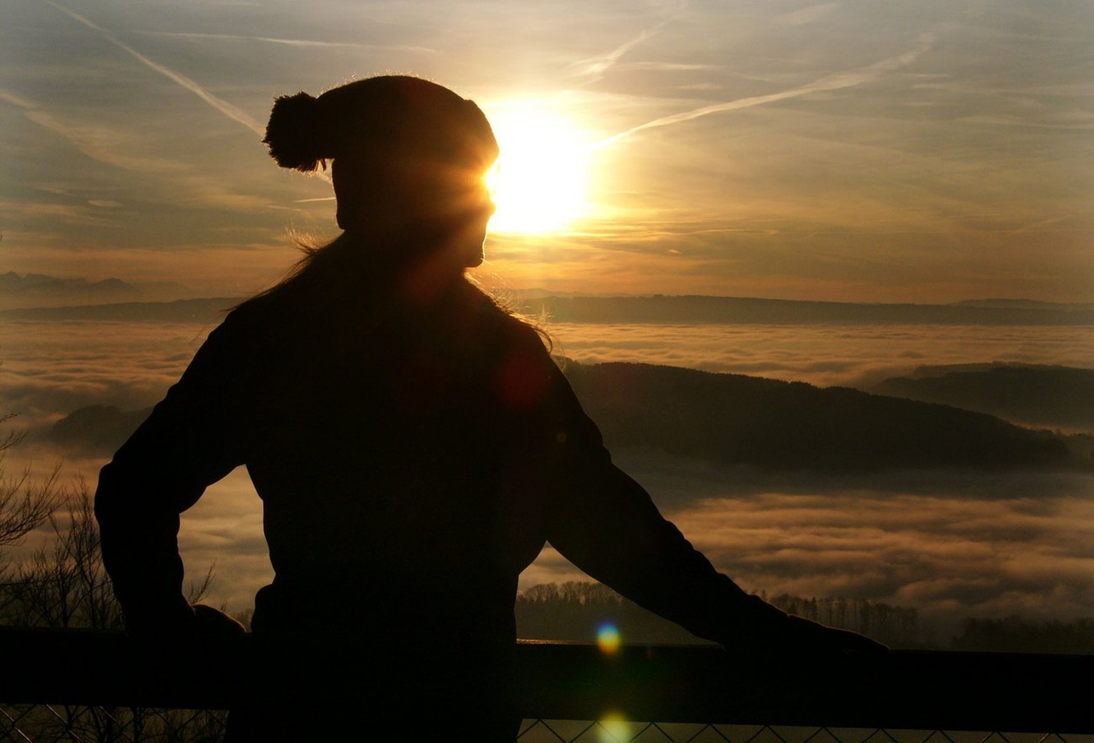 Blick vom Zürcher Uetliberg auf den Nebel.