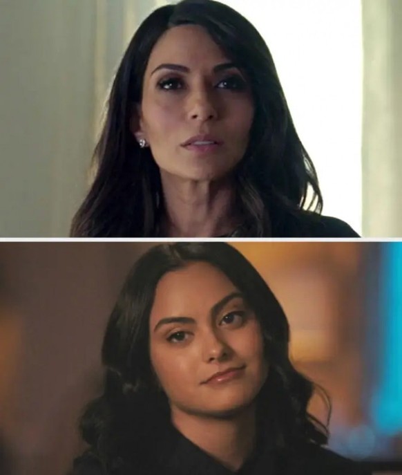 Marisol Nichols as Hermione and Camila Mendes as Veronica Lodge in Riverdale
