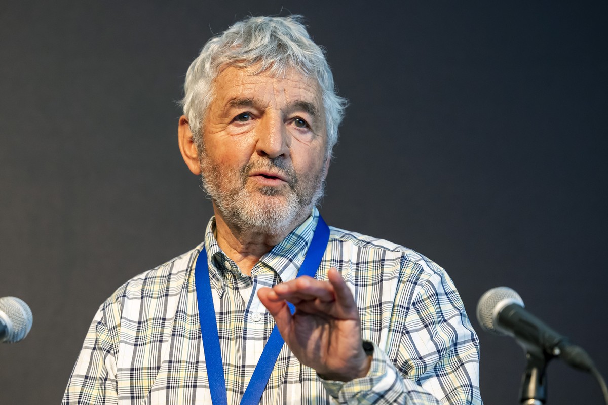 Daniel Rossellat, President and Director of the Paleo Festival Nyon, speaks to the media during the last day of the 48th edition of the Paleo Festival, in Nyon, Switzerland, Sunday, July 27, 2025. The ...