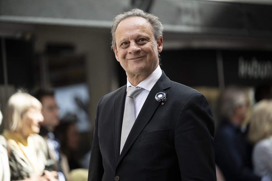 Standespraesident Stefan Engler an der Landsgemeinde, am Sonntag, 26. April 2026, in Appenzell. Am letzten Sonntag im April versammeln sich jeweils alle Stimmberechtigen des Kantons Appenzell Innerrho ...