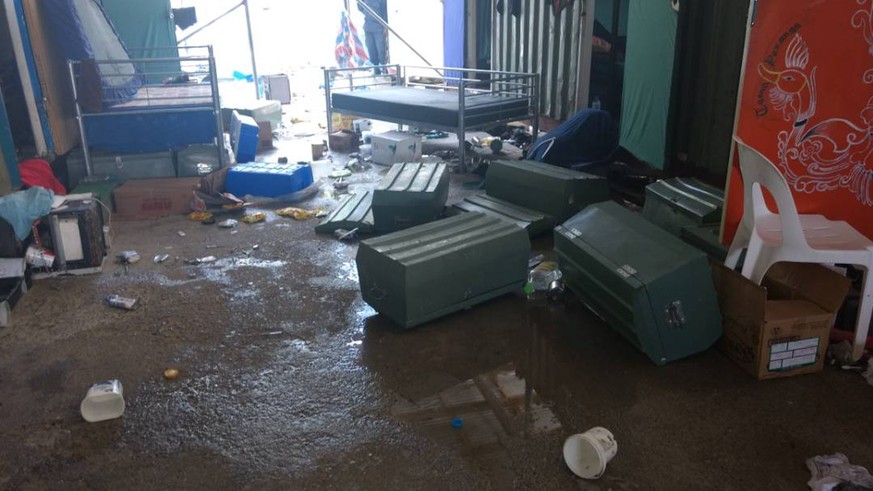 epa06344922 A handout photo made available by Abdul, a refugee on Manus Island, shows disarrayed belongings of refugees and asylum seekers at the Manus Island detention centre on Manus Island, Papua N ...