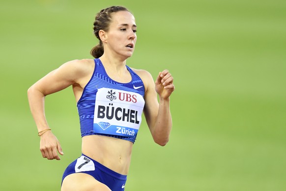 Selina Buechel from Switzerland competes in the women?s 800m pre-program race, during the Weltklasse IAAF Diamond League international athletics meeting in the stadium Letzigrund in Zurich, Switzerlan ...